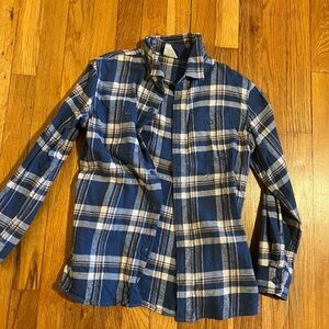 GAP Blue and Cream Plaid Shirt